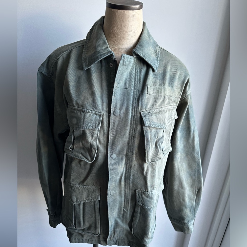GRLFRND Kaia Oversized Drawstring Jacket in Eucalyptus Size Medium
